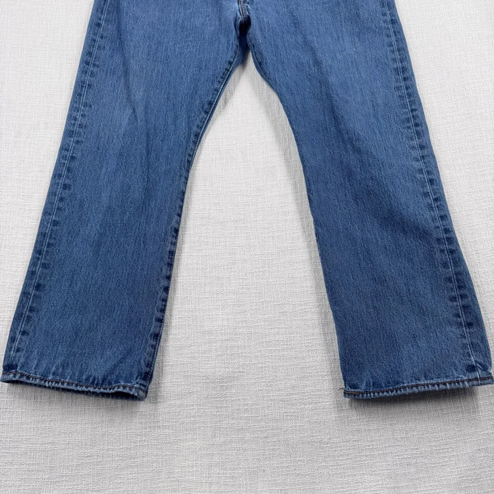Levis 501 Original Fit Mens 38x28 Blue Denim Straight Leg Button Fly Jeans